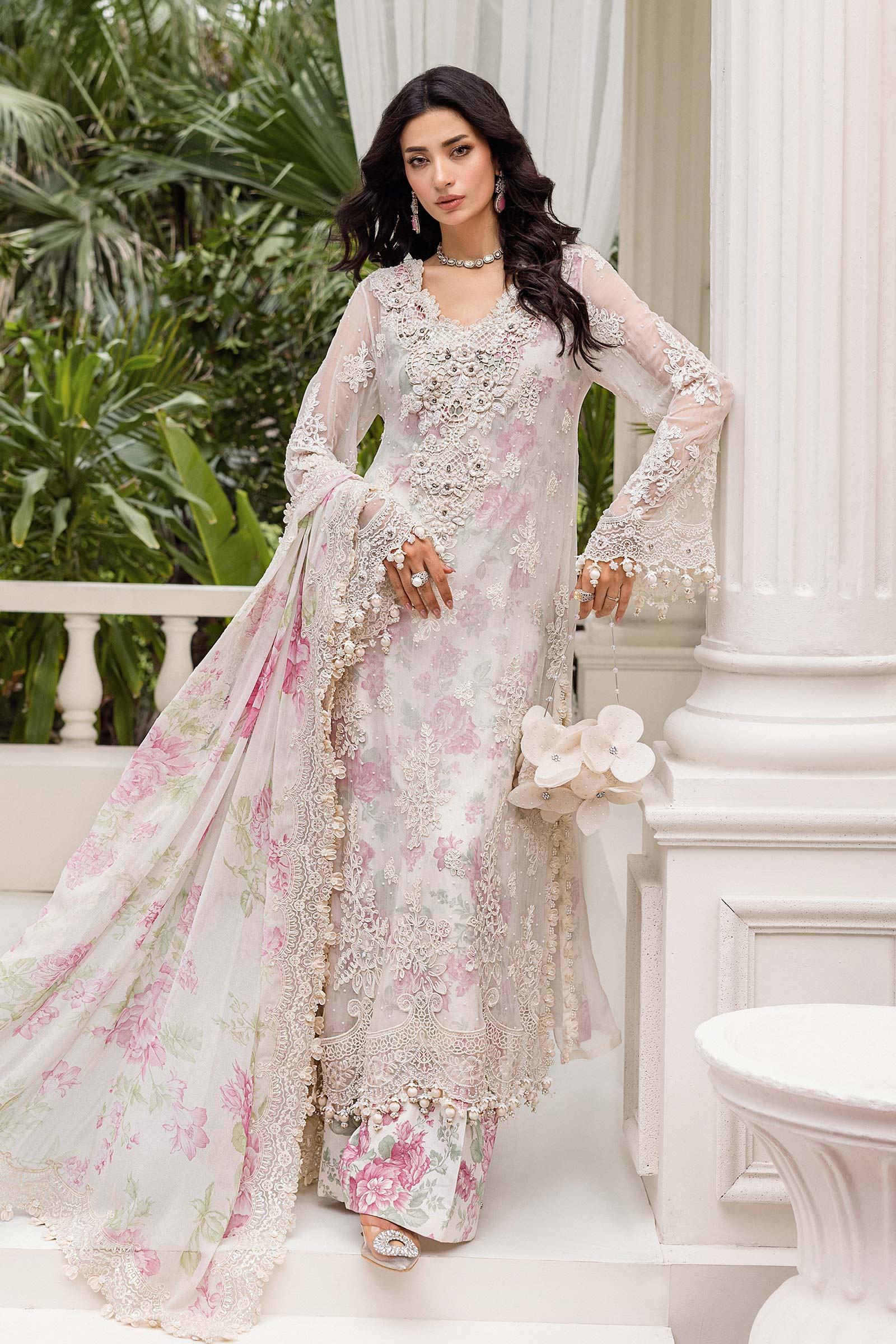 Maria B - Embroidered Chiffon Suit - 25-01