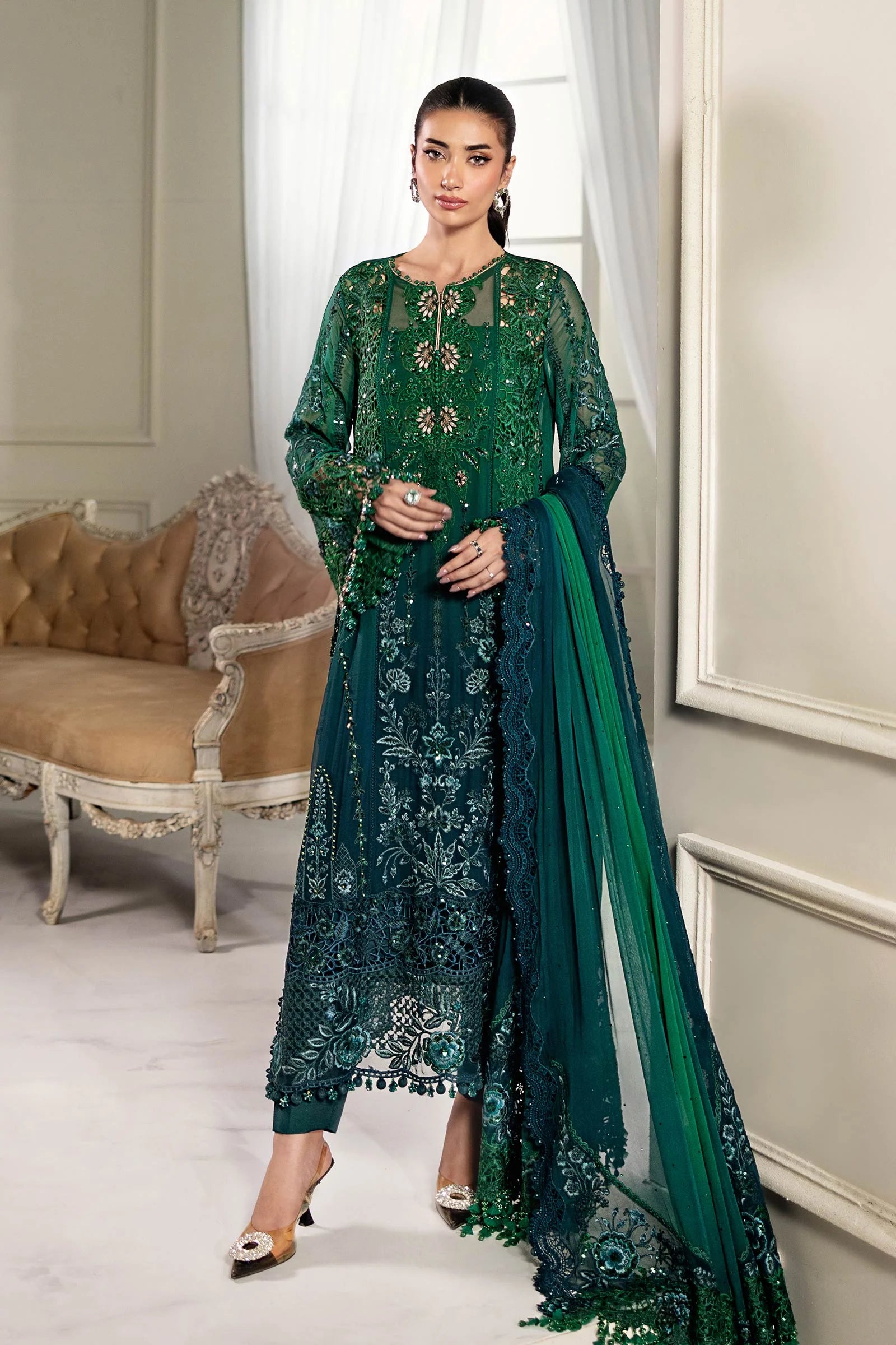Maria B - Embroidered Chiffon Suit - 25-06
