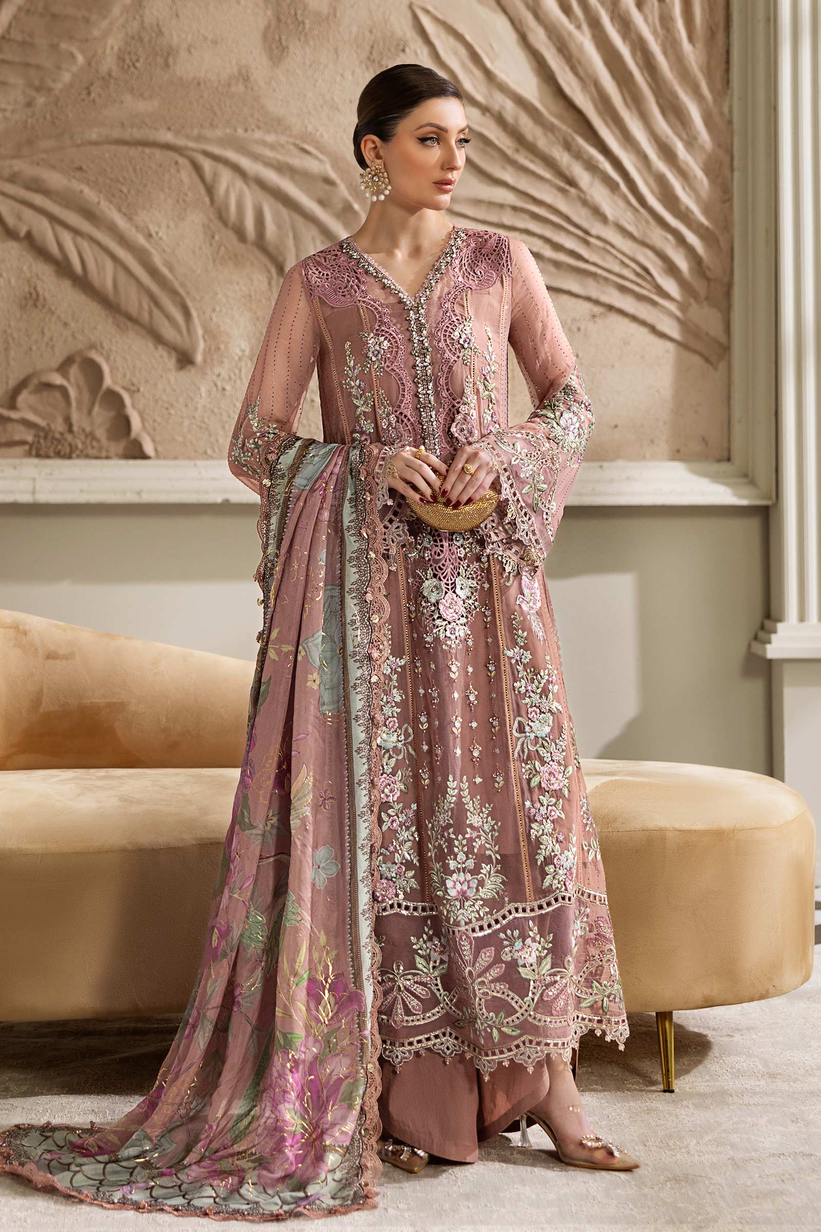 Maria B - Embroidered Chiffon Suit - 25-05