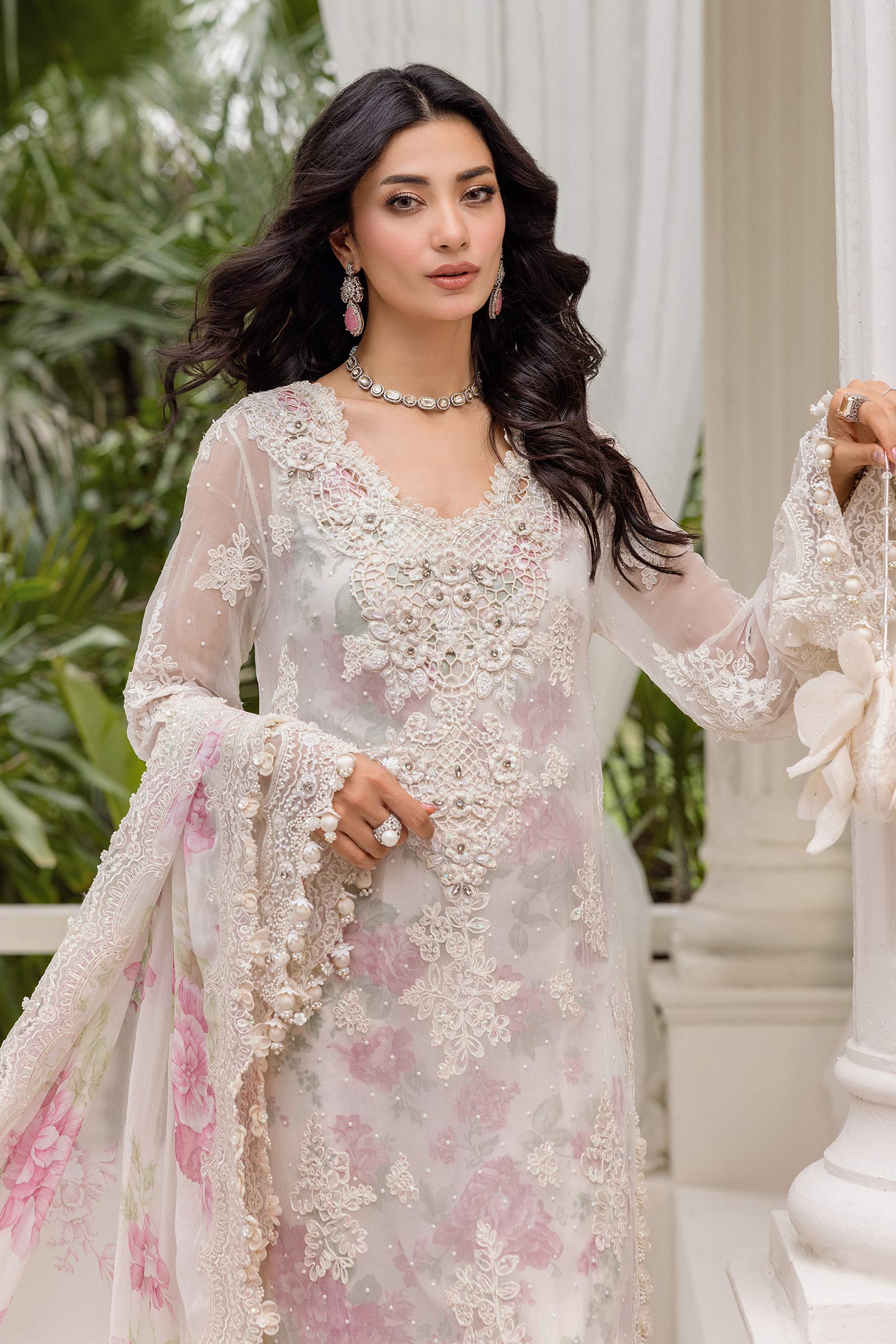 Maria B - Embroidered Chiffon Suit - 25-01