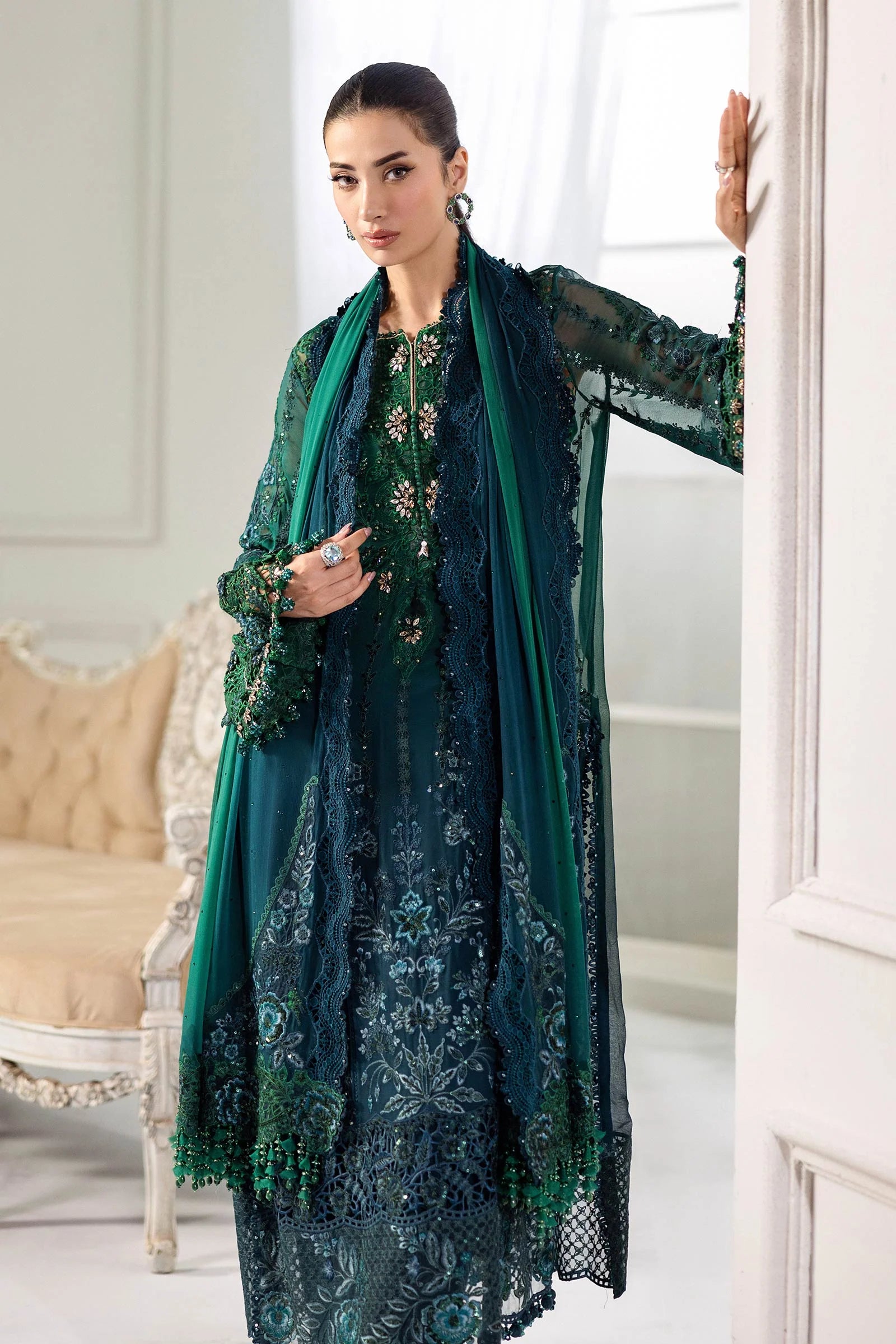 Maria B - Embroidered Chiffon Suit - 25-06