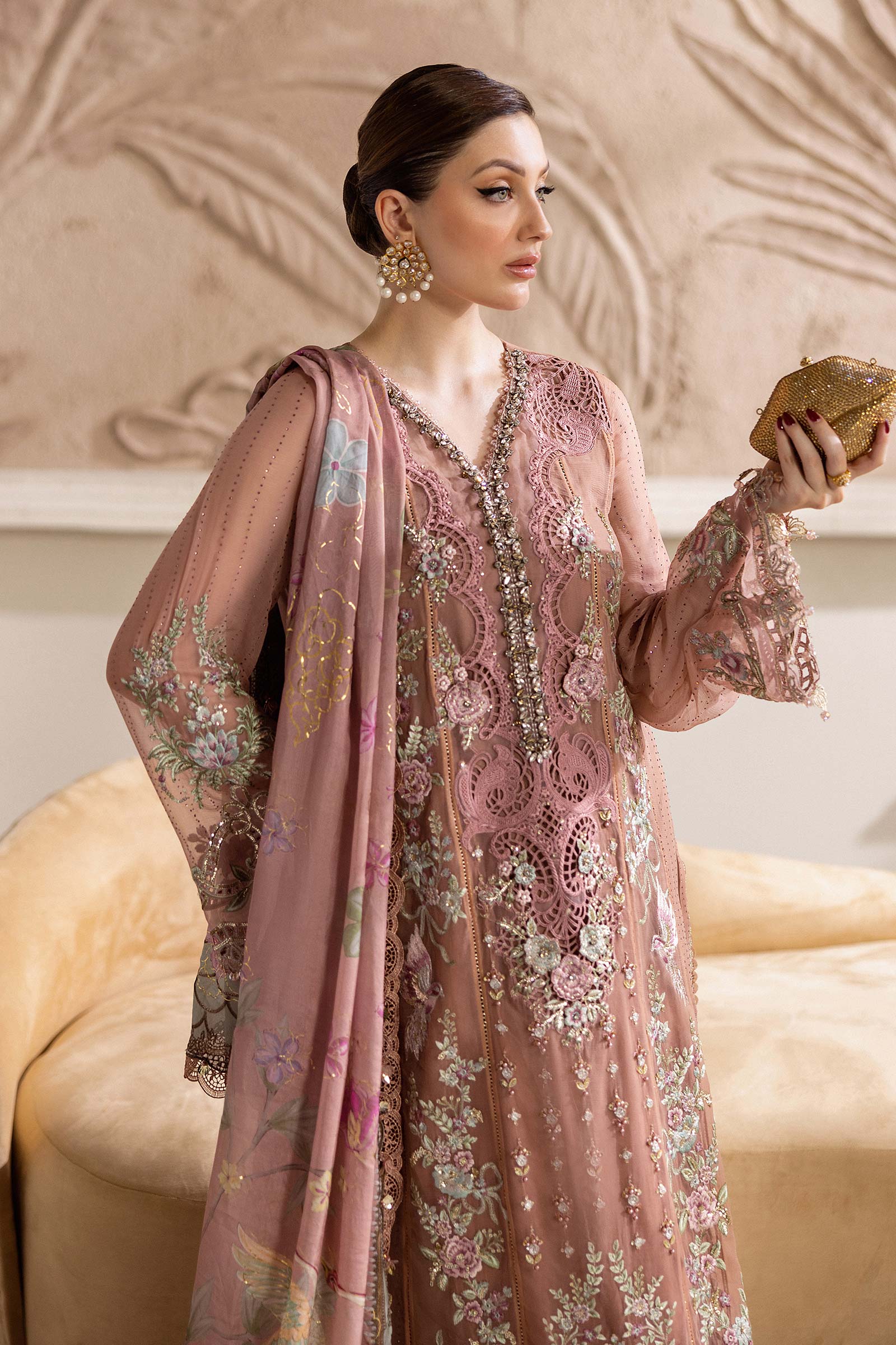 Maria B - Embroidered Chiffon Suit - 25-05