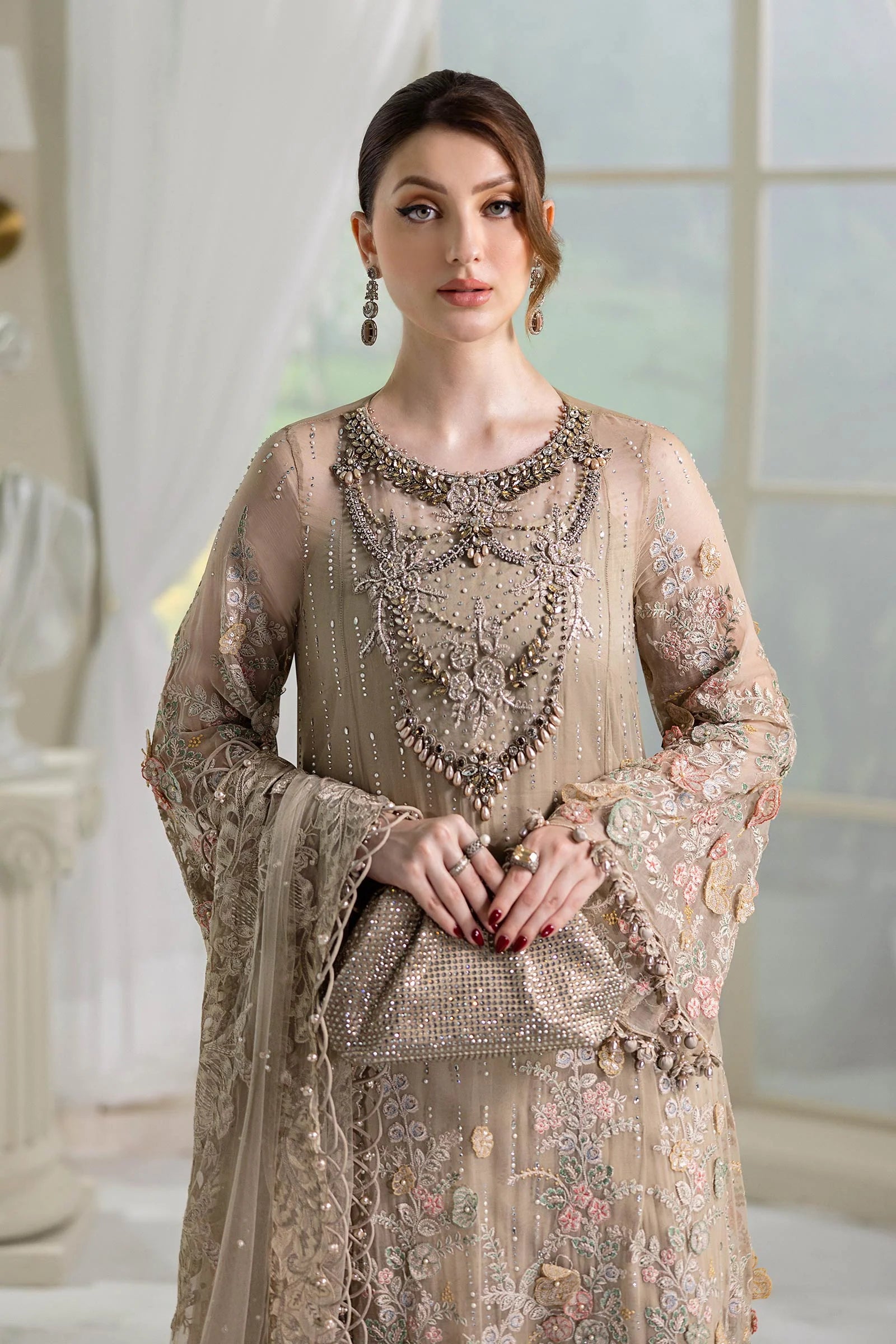 Maria B - Embroidered Chiffon Suit - 25-07