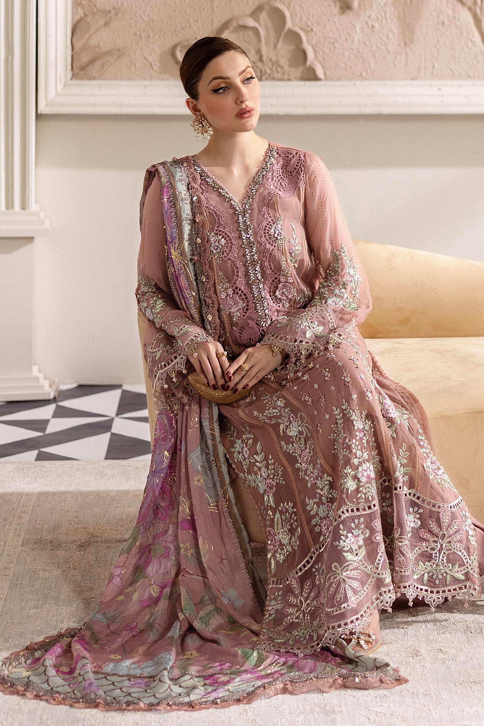 Maria B - Embroidered Chiffon Suit - 25-05