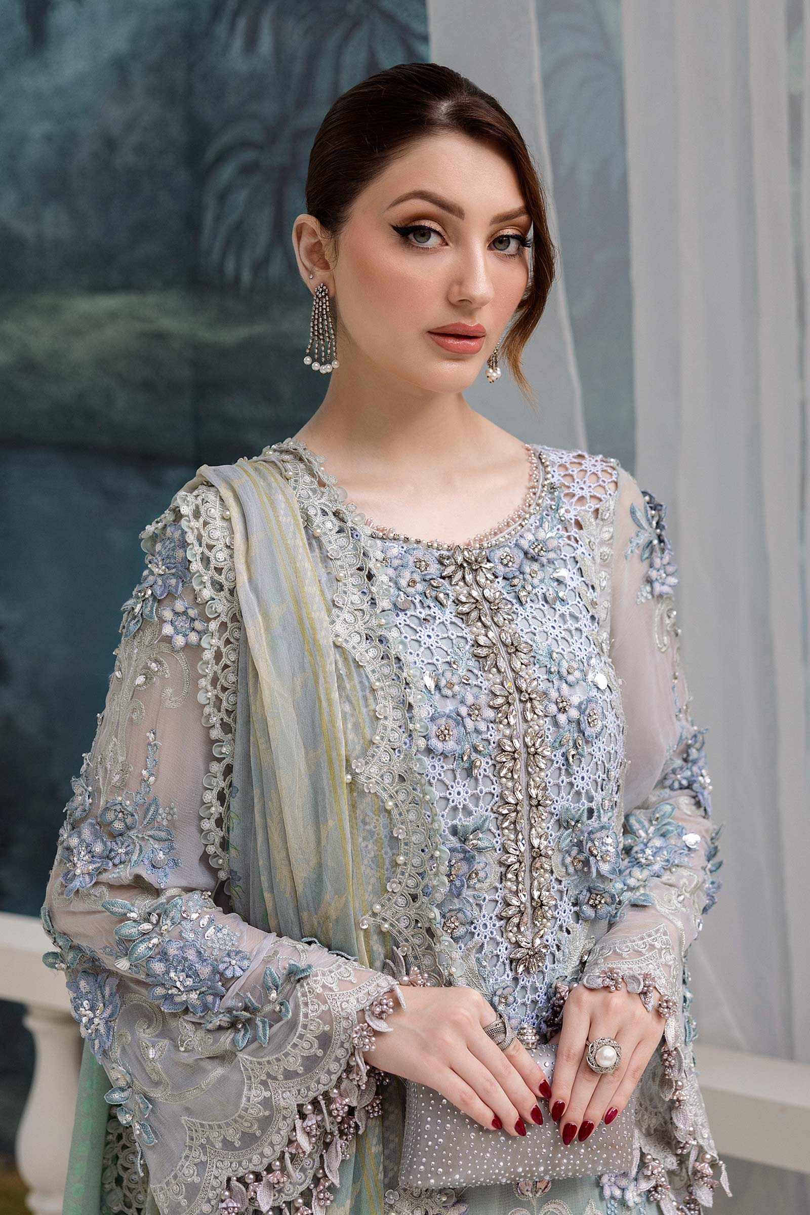 Maria B - Embroidered Chiffon Suit - 25-08