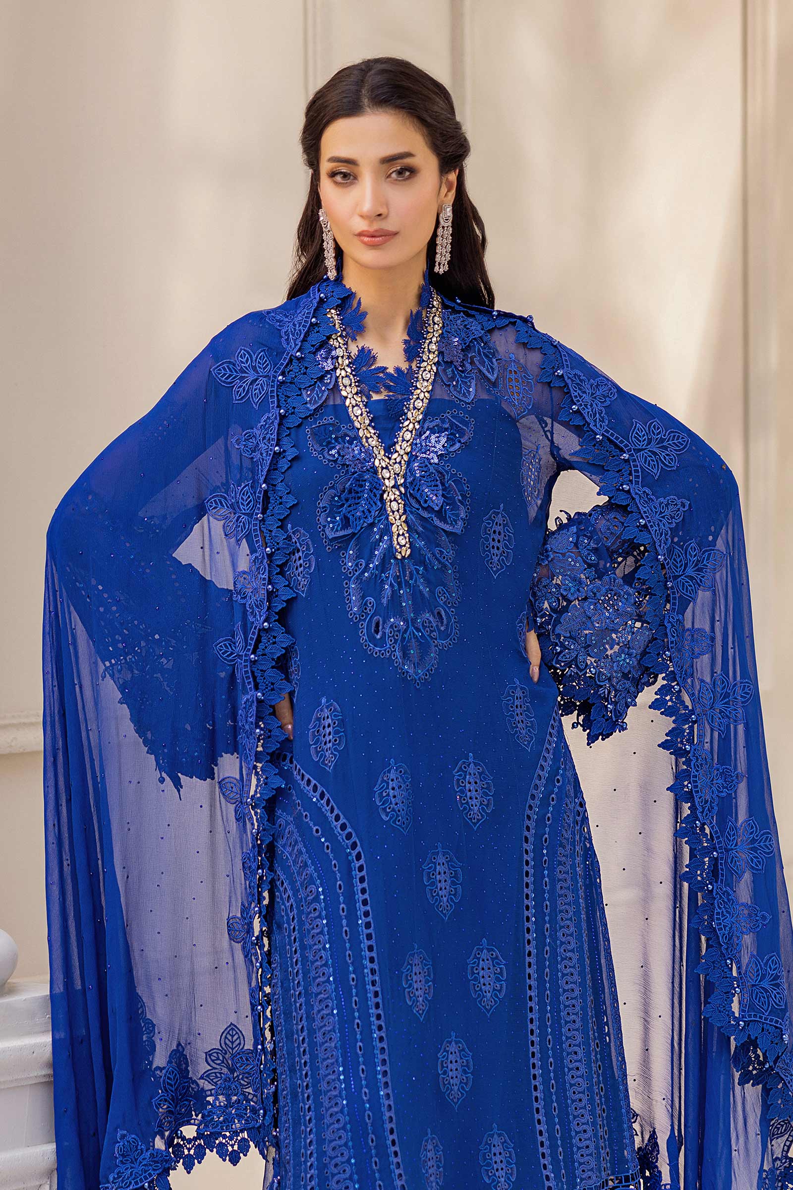 Maria B - Embroidered Chiffon Suit - 25-03