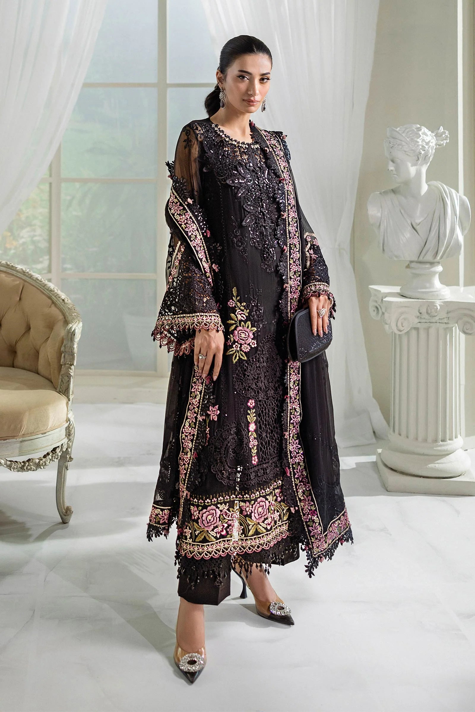 Maria B - Embroidered Chiffon Suit - 25-04