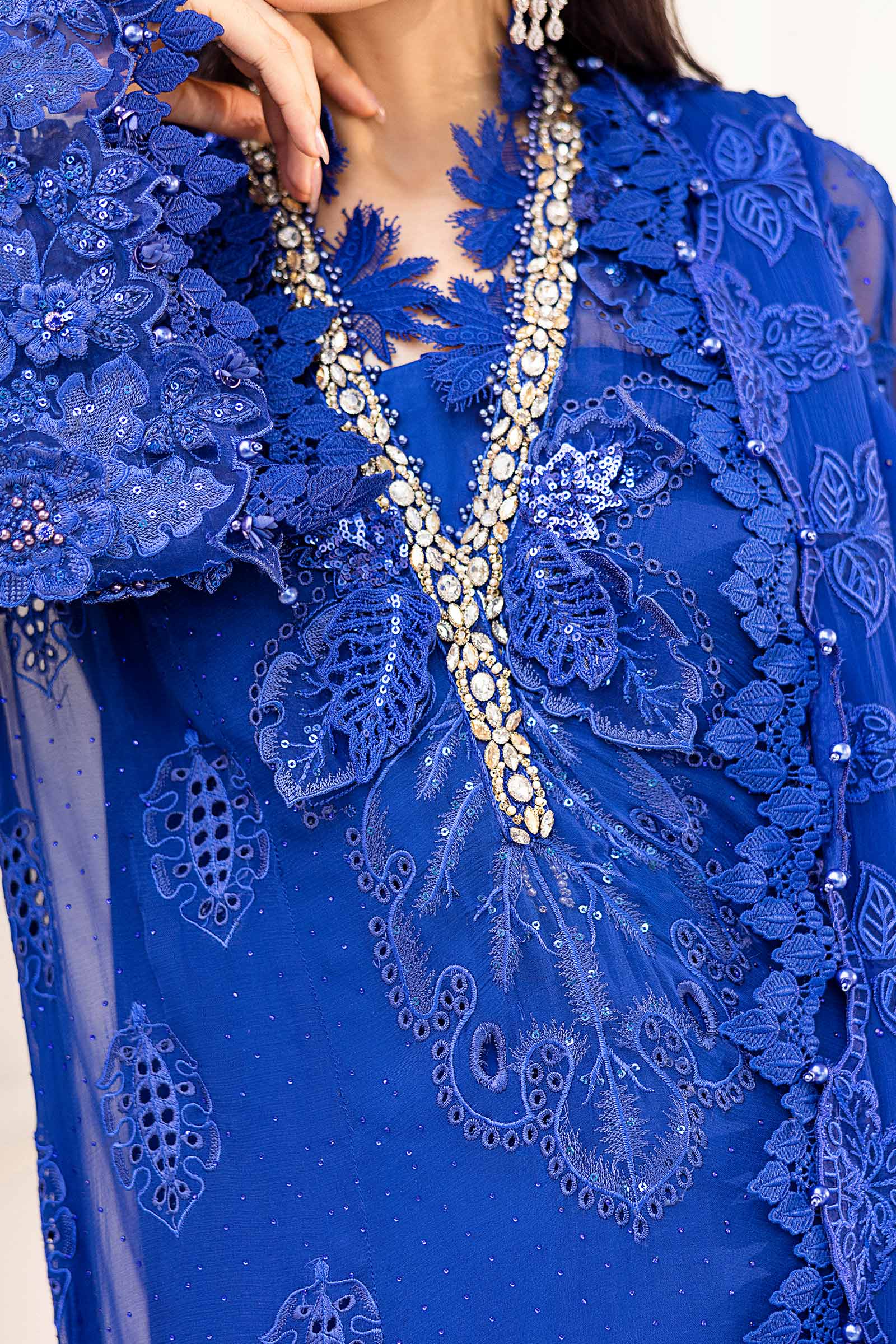 Maria B - Embroidered Chiffon Suit - 25-03