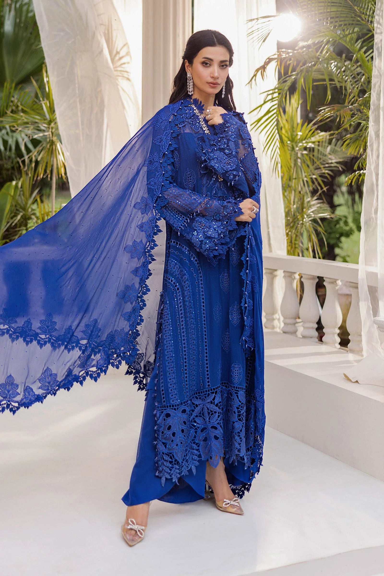 Maria B - Embroidered Chiffon Suit - 25-03