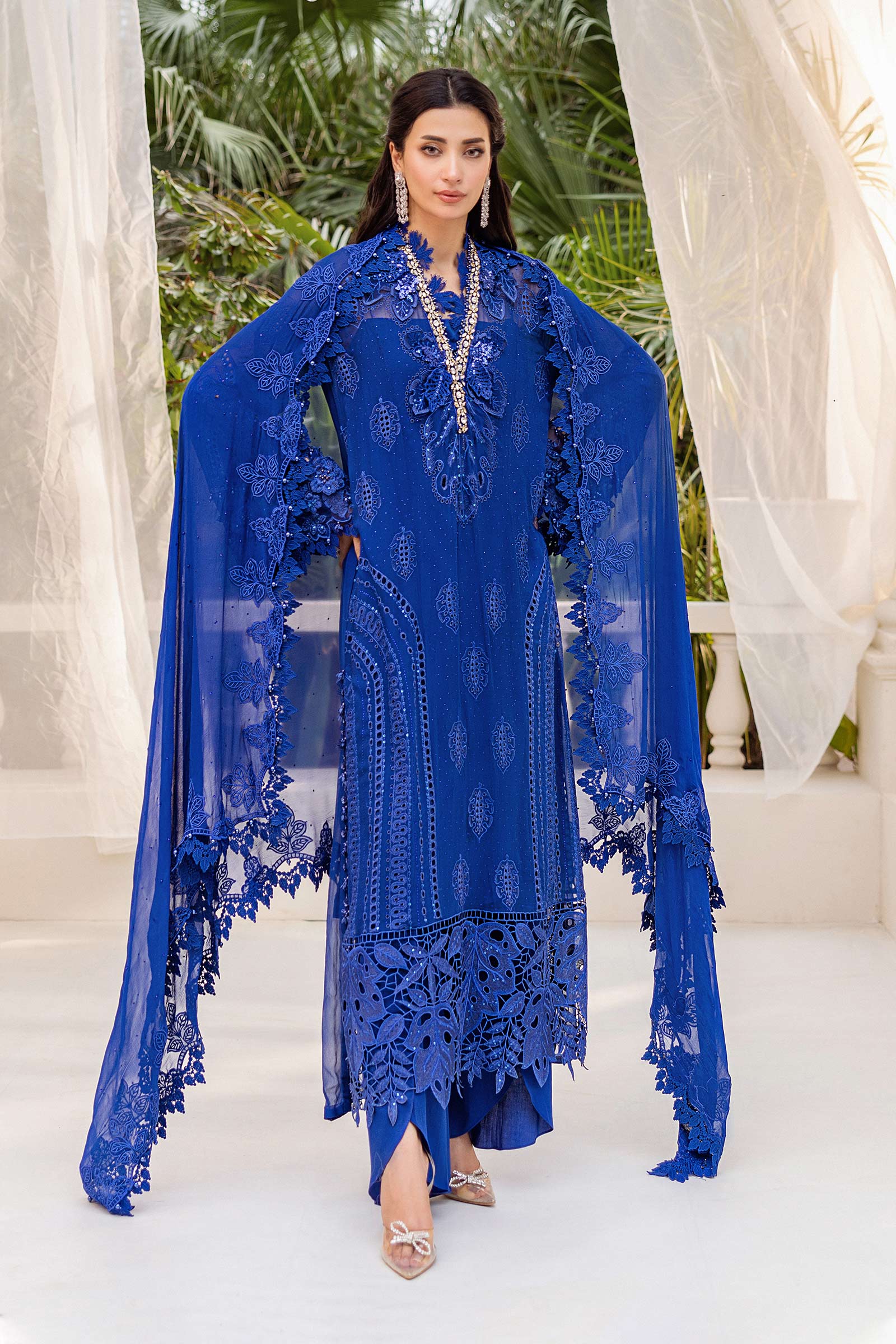Maria B - Embroidered Chiffon Suit - 25-03