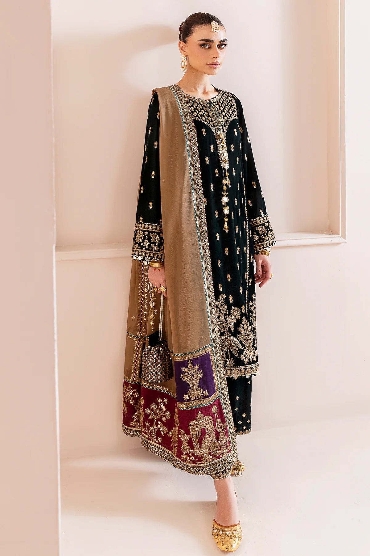 Embroidered Velvet Formal CVF D-01