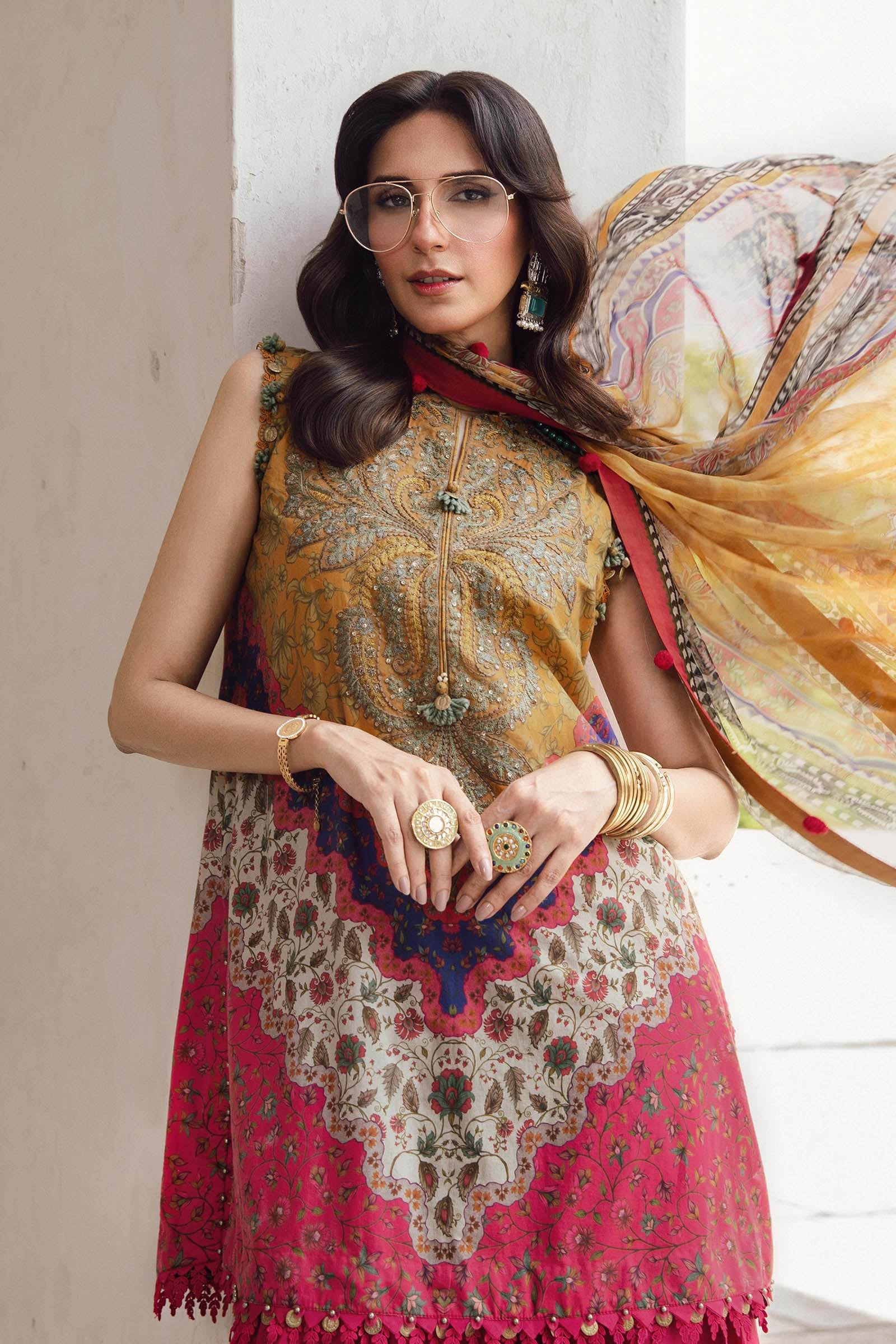 Embroidered Cambric Suit | MPT-2710-A