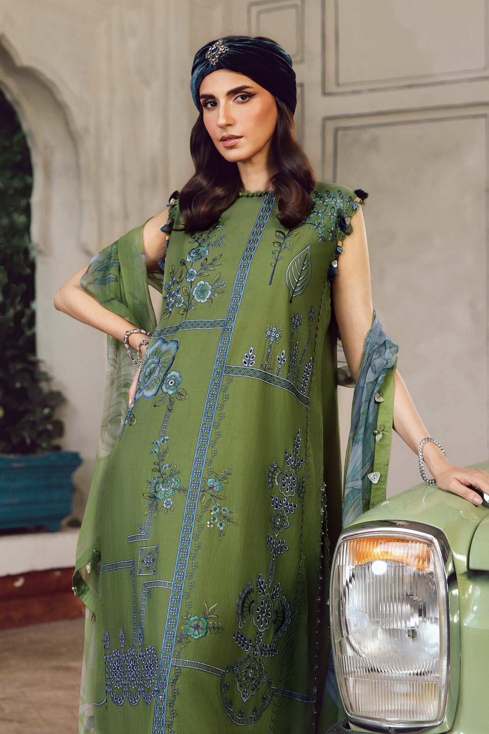 Embroidered Cambric Suit | MPT-2701-A