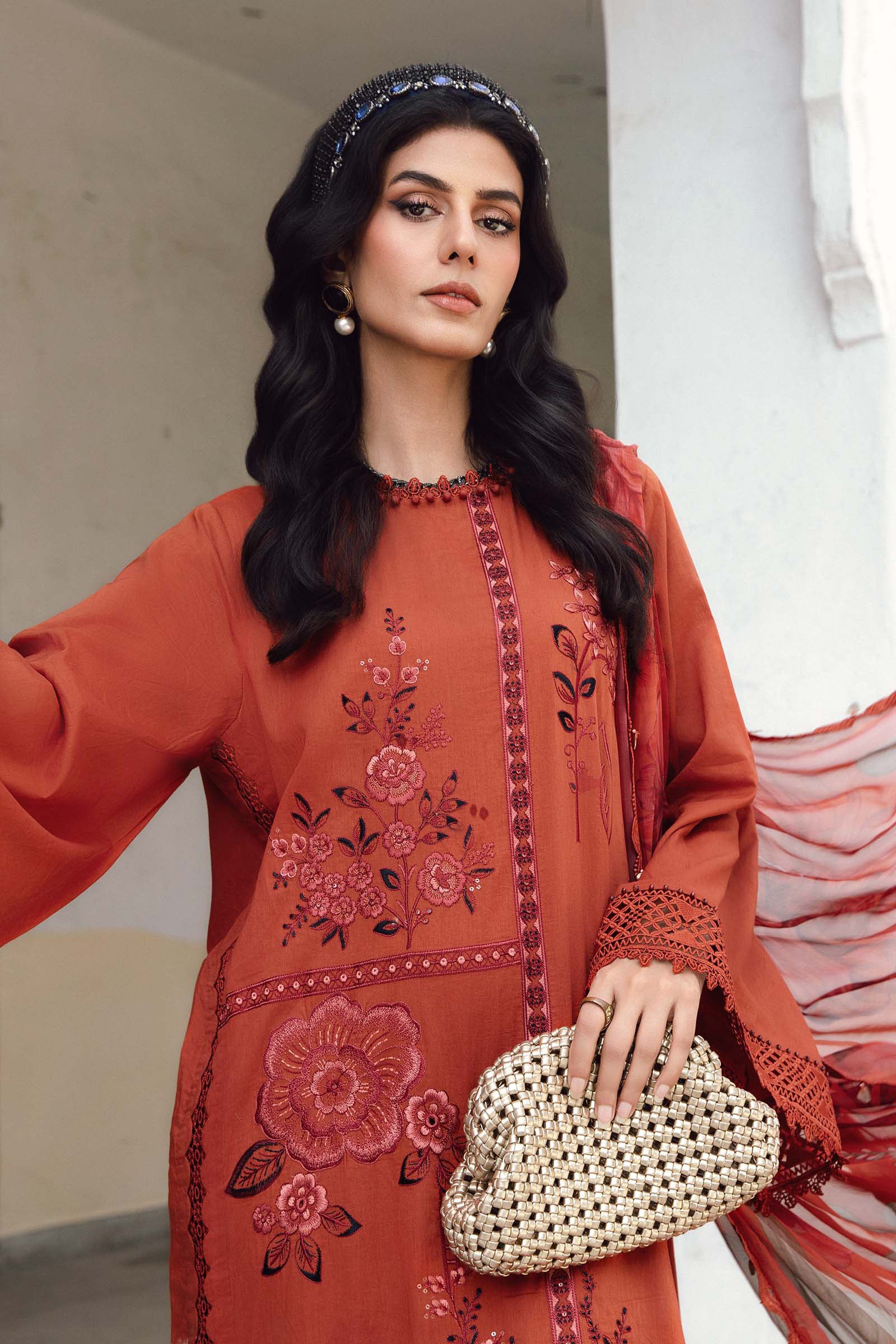 Embroidered Cambric Suit | MPT-2701-B