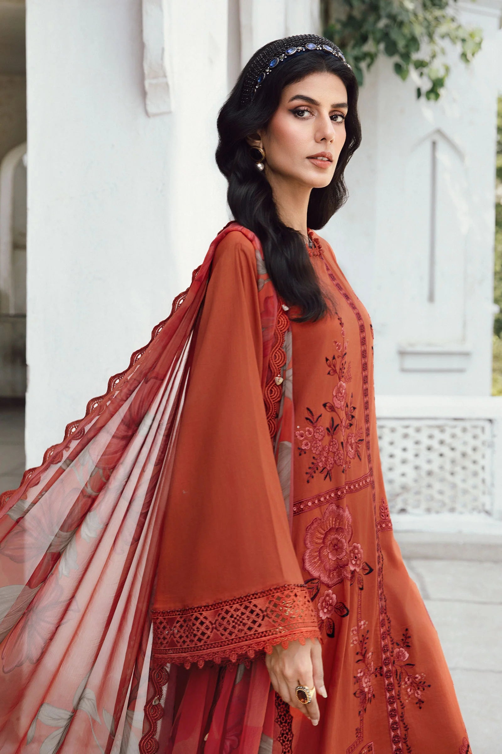 Embroidered Cambric Suit | MPT-2701-B