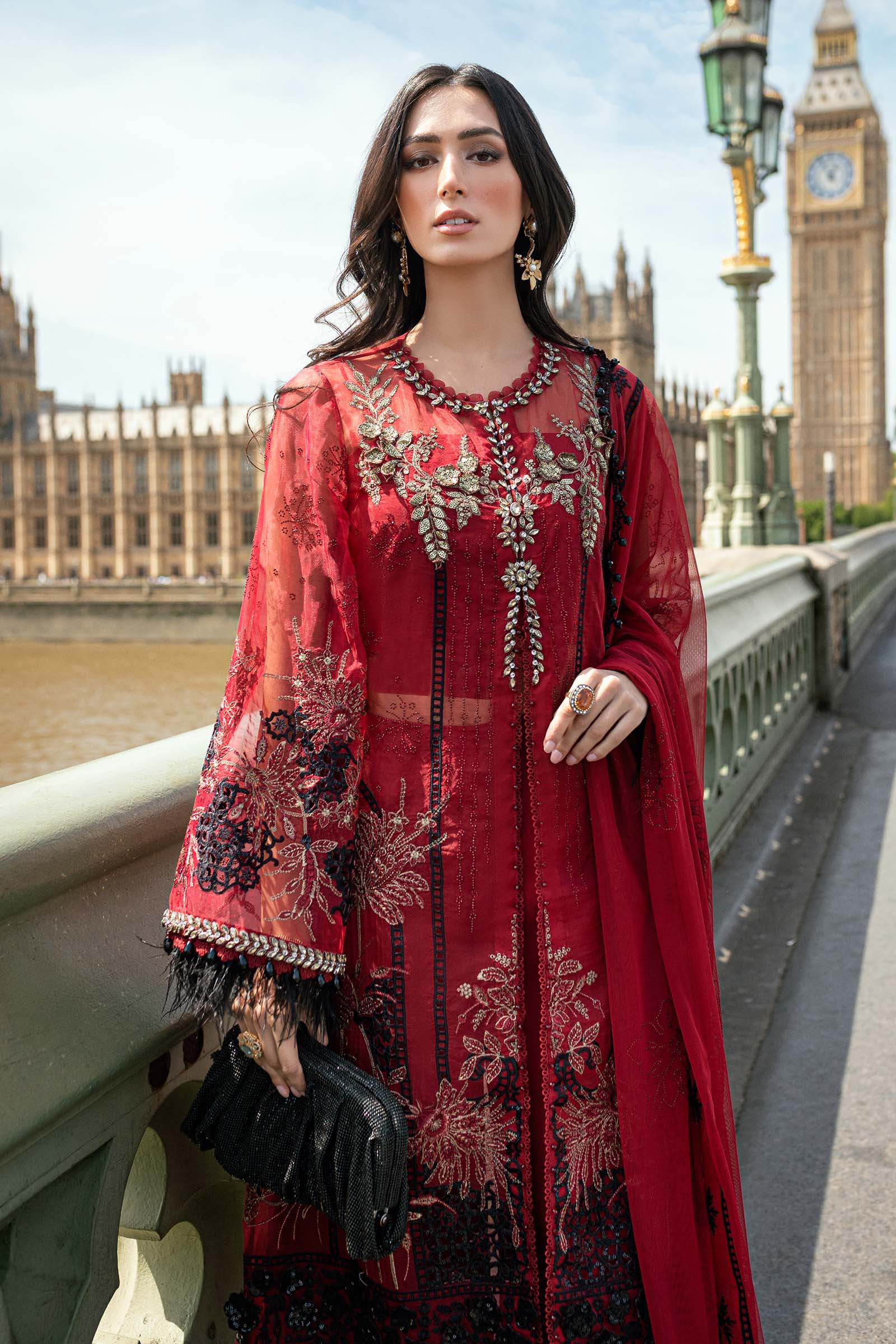 Embroidered Organza Suit-06