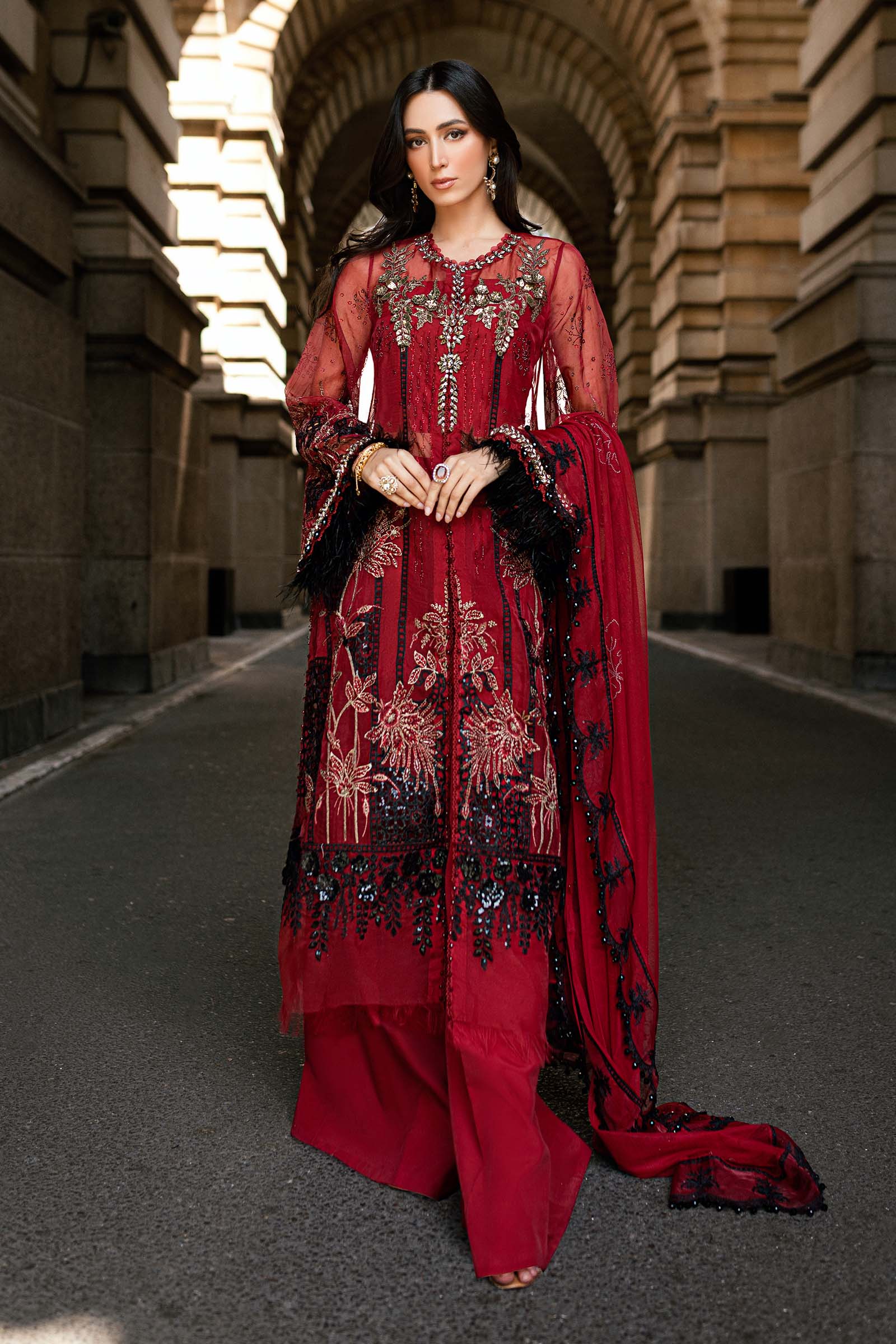 Embroidered Organza Suit-06