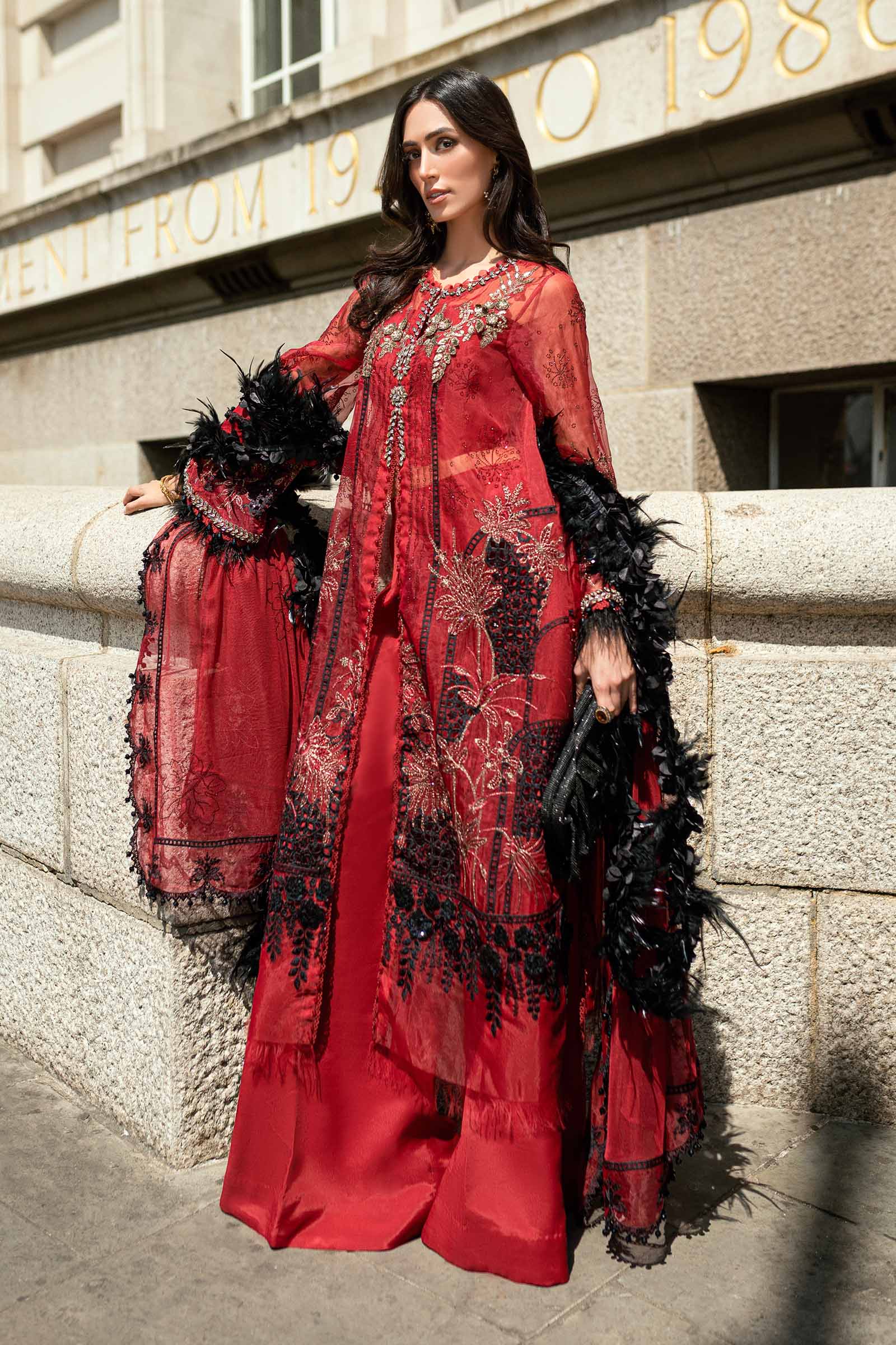 Embroidered Organza Suit-06