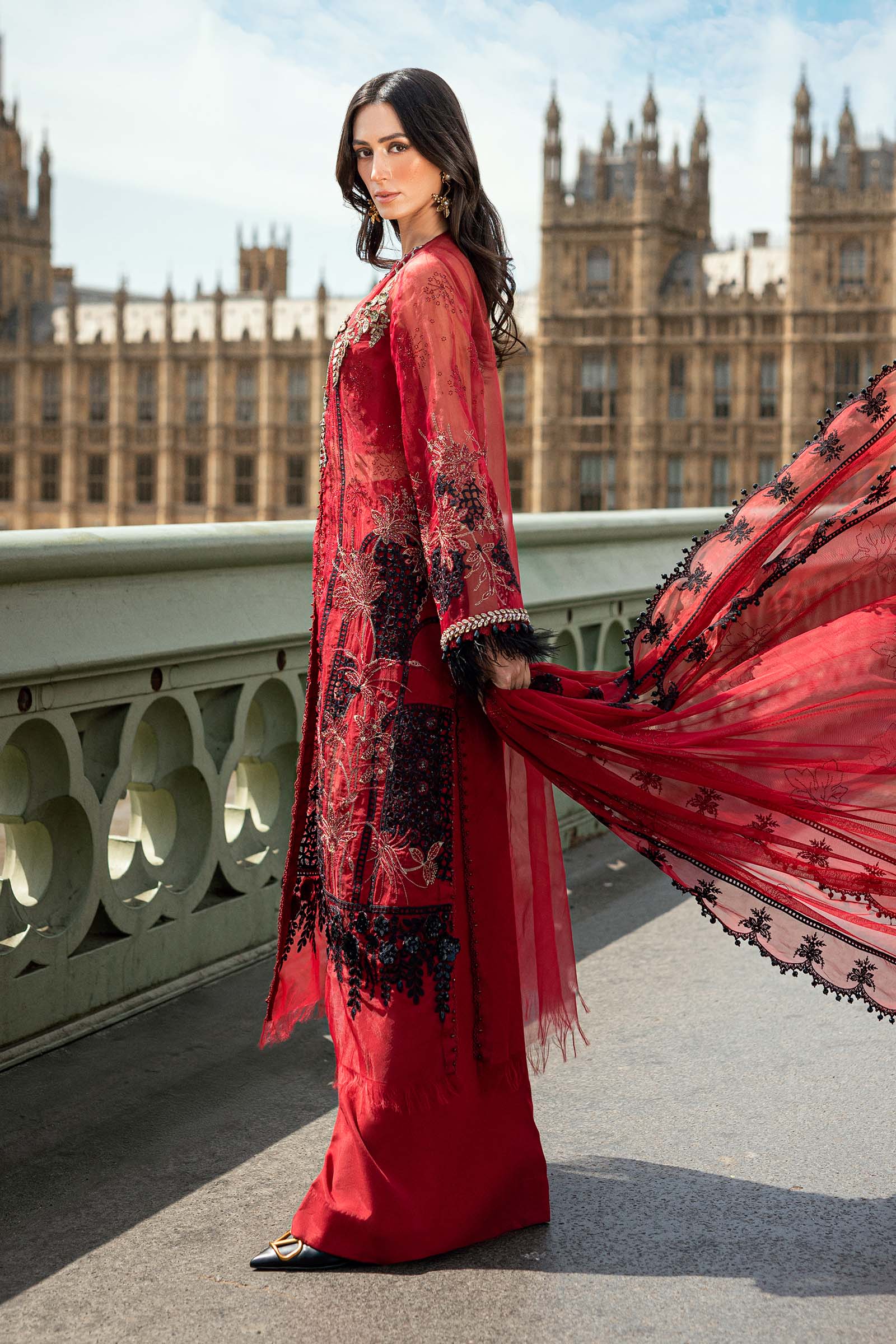 Embroidered Organza Suit-06