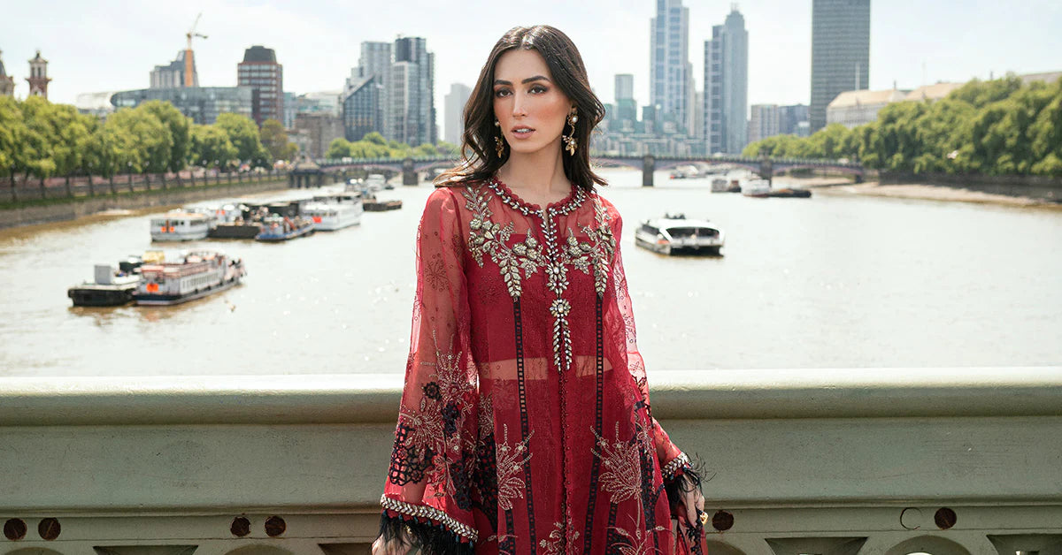 Embroidered Organza Suit-06