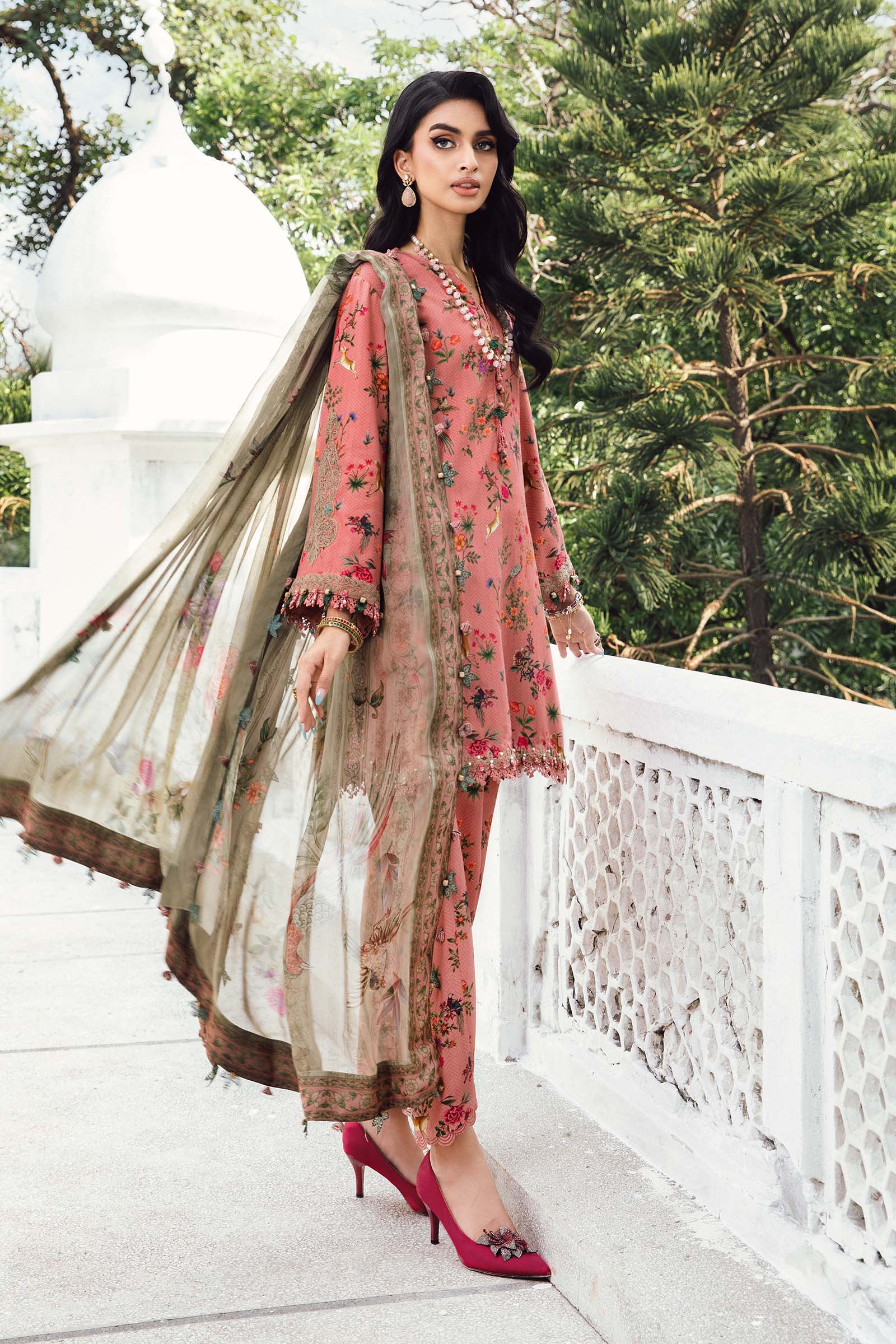 Embroidered Linen Suit | MPT-2707-A