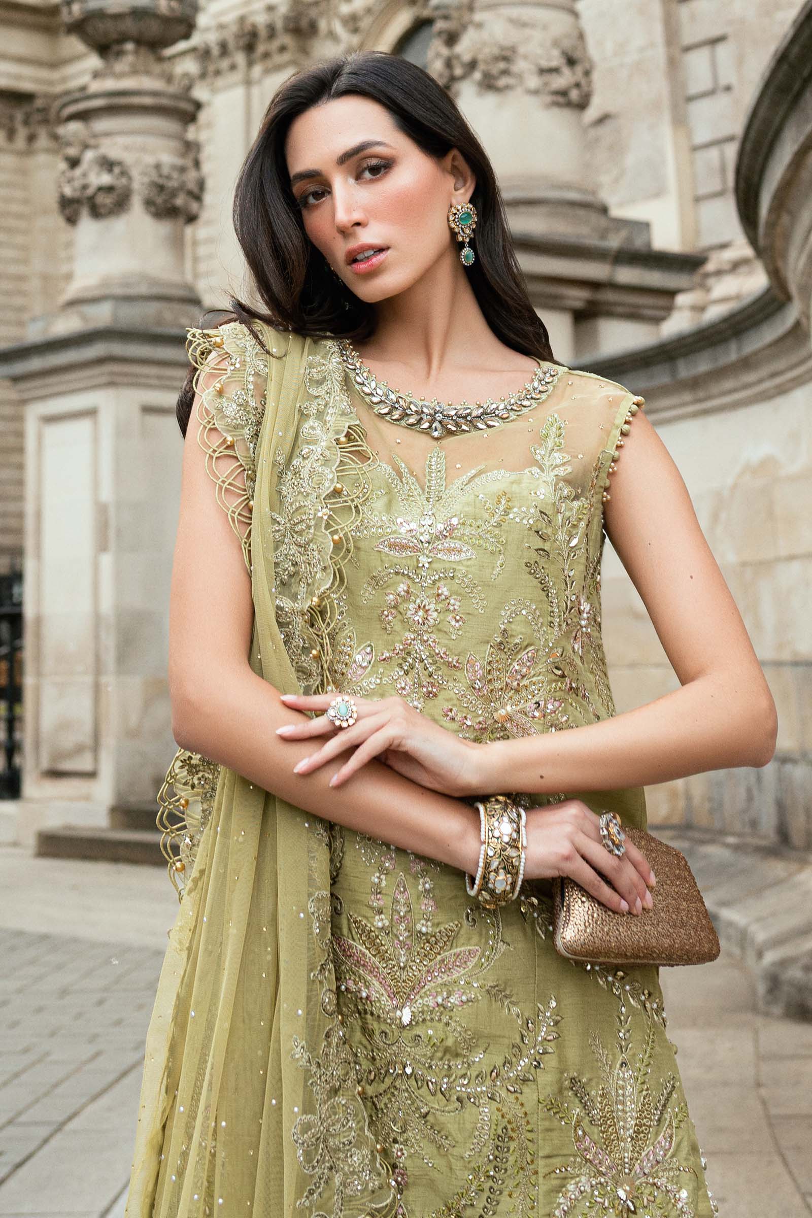 Embroidered Raw Silk Suit-08