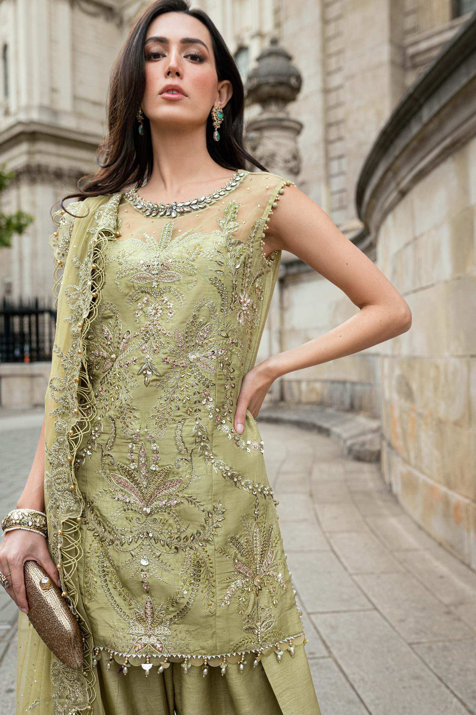 Embroidered Raw Silk Suit-08