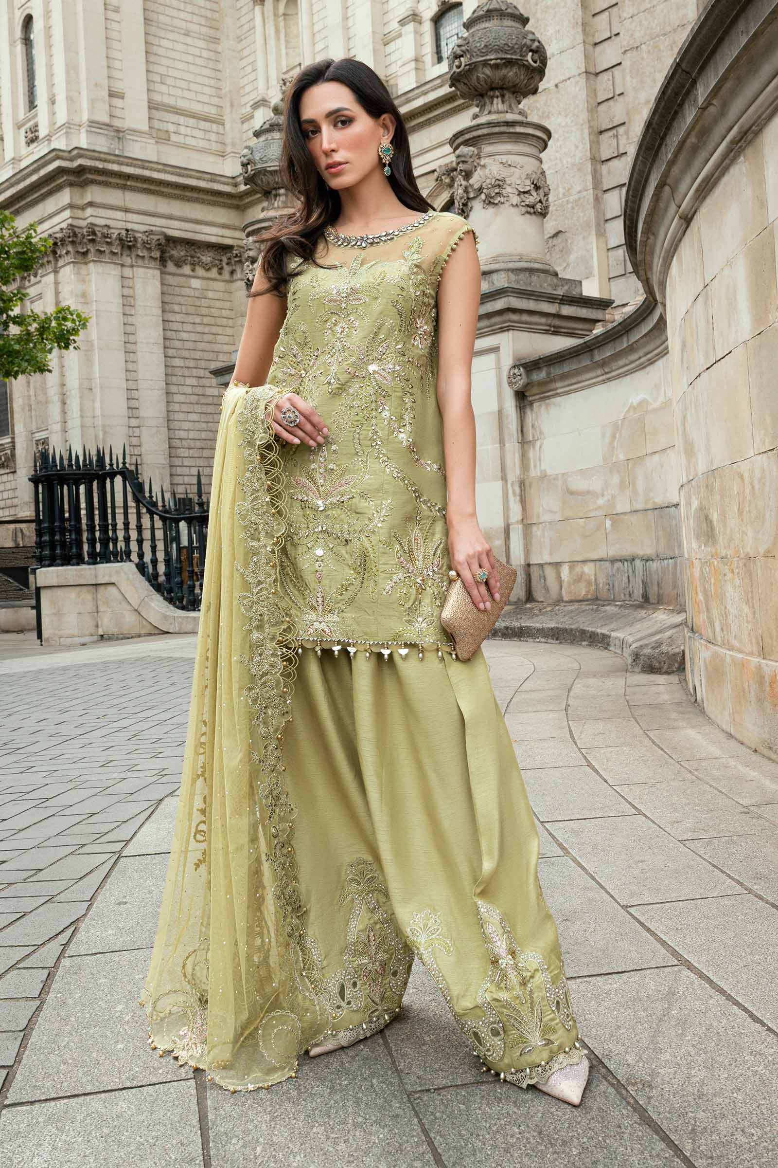 Embroidered Raw Silk Suit-08