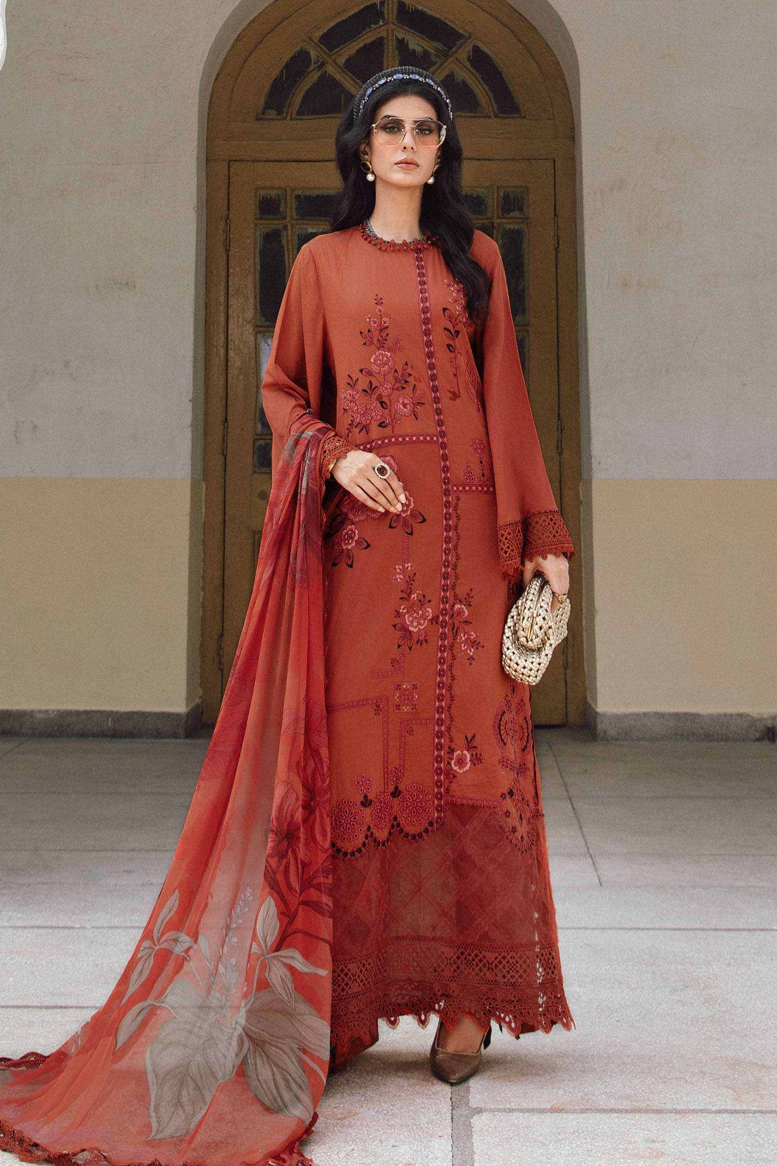 Embroidered Cambric Suit | MPT-2701-B